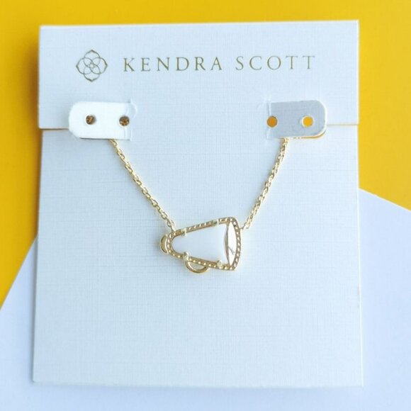 Kendra Scott Cheer Gold White Mother-of-Pearl Necklace - Picture 1 of 4
